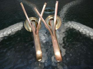 Vintage Mid Century Modern WMF W.  Germany Solid Brass Candle Holders 5