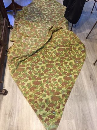 Ww2 Usmc Us Marine Corps Camouflage Shelter Half Pup Tent Frog Skin 1944 Dated
