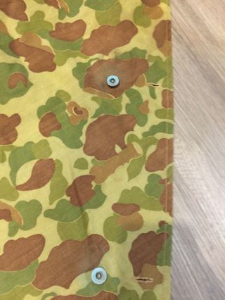 WW2 USMC US Marine Corps Camouflage Shelter Half Pup Tent Frog Skin 1944 Dated 4