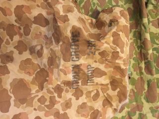 WW2 USMC US Marine Corps Camouflage Shelter Half Pup Tent Frog Skin 1944 Dated 8