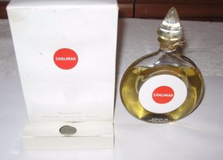 Vintage Guerlain Shalimar Perfume Bottle & Box - Cologne 6 Oz -,  3/4 Full