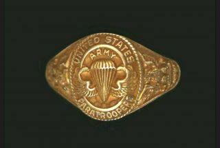((rare))  Wwii Us Army Paratrooper Ring - 10k Gold