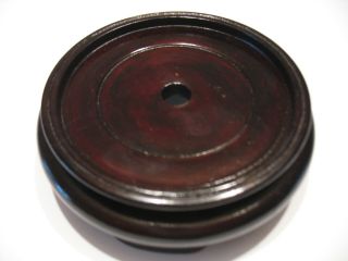 3 1/2 inch round Asian wood wooden base stand pedestal for bell Cloche 90mm 2