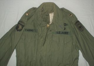 M - 65 Army Field Jacket 101st Airborne Kennedy Warfare School Sgt 1st Class Small 5