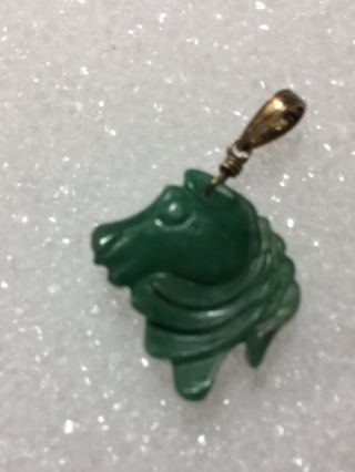 Vintage Carved Jade Horse HeAd Pendant 4