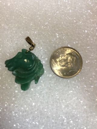 Vintage Carved Jade Horse HeAd Pendant 6