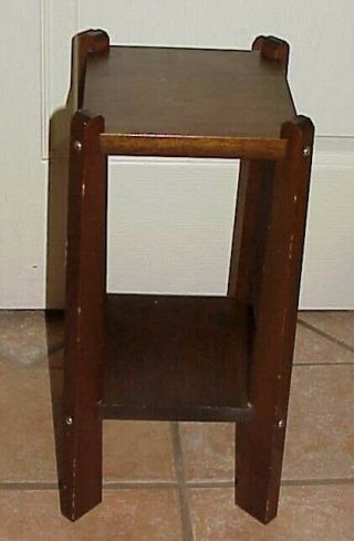 SMALL VINTAGE ANTIQUE ARTS & CRAFTS MISSION SQUARE ACCENT TABLE PLANT STAND 2