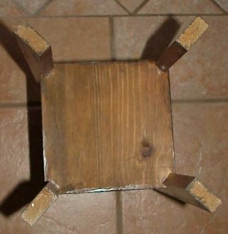 SMALL VINTAGE ANTIQUE ARTS & CRAFTS MISSION SQUARE ACCENT TABLE PLANT STAND 5
