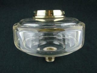 Hinks Victorian Clear Cut Glass Oil Lamp Font,  Facet Decor,  Bayonet Fit Collar