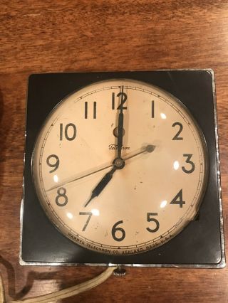 Vintage Telechron Wall Clock - Black Model 2F01 2