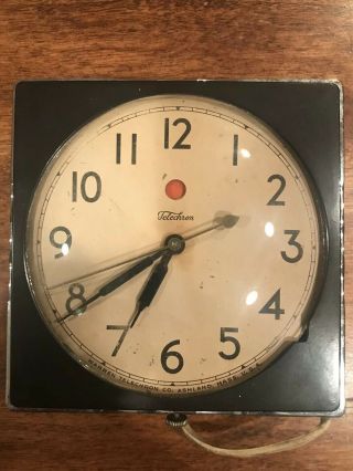 Vintage Telechron Wall Clock - Black Model 2F01 4