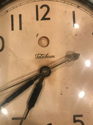 Vintage Telechron Wall Clock - Black Model 2F01 5