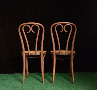 EUC vintage Thonet style bentwood and wicker cane chairs 5