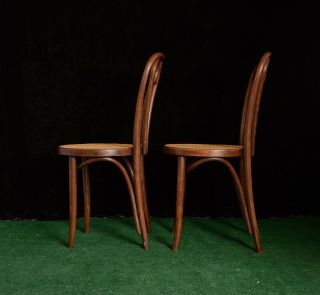 EUC vintage Thonet style bentwood and wicker cane chairs 6