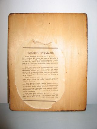 Antique Art Nouveau PICTURE FRAME Pyrography MABEL NORMAND Hollywood Still & Bio 5