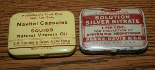 Antique Medical Tins Sqibb Parke,  Davis Trial Size