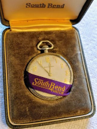 1921 South Bend Pocket Watch Grade 429 19j 12s 18k White Gf