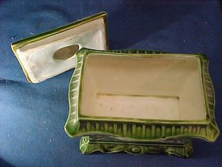 Early 20thc ART NOUVEAU Style MAJOLICA TOBACCO HUMIDOR w Woman,  Pipe Design 3