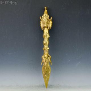 Chinese Old Tibet Buddhism Handmade Brass Statue Hayagriva Phurpa Vajra Dorje