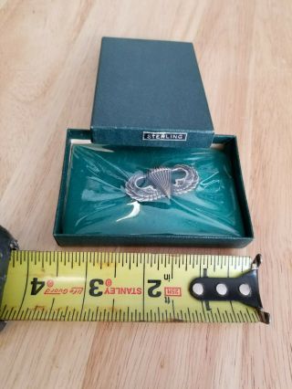 Wwii Sterling Airborne Paratrooper Jump Wings In Issued Green Box,