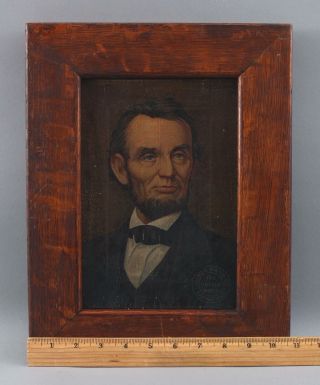 Antique Abraham Lincoln Illinois Watch Co Chromolithograph Print Sign
