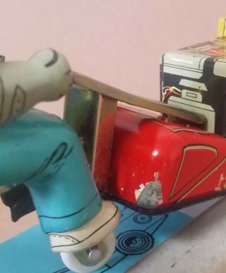 Rare Vintage China Tin toy GIRL ON A TRACTOR MIB MS 857 7