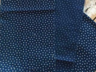 Back In Time Textiles Antique 1860 - 80 Cenntential star Indigo blue fabric 5