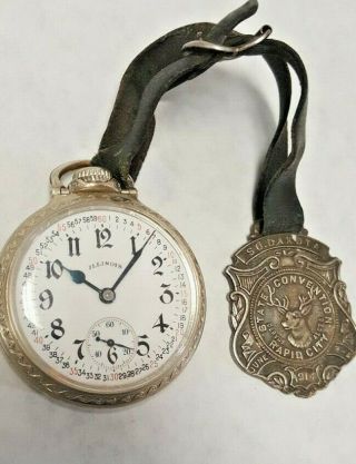 Vintage Illinois Watch Co.  Bunn Special 60 Hour Open Face Pocket Watch 21j 14kgf