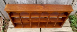Vintage Mid Century Wood Walnut? 3 Tier 18 Plate Teacup Wall Display Shelf Rack 2