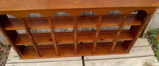 Vintage Mid Century Wood Walnut? 3 Tier 18 Plate Teacup Wall Display Shelf Rack 4