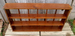 Vintage Mid Century Wood Walnut? 3 Tier 18 Plate Teacup Wall Display Shelf Rack 6