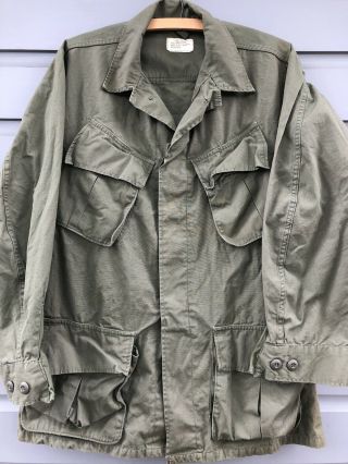 Vintage U.  S.  Army Coat Men’s Combat Tropical Green Uniform Shirt Vietnam War 3