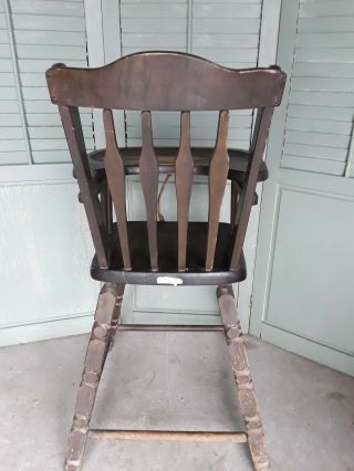 Vintage Wood Baby High Chair Jenny Lind Wooden Upcycle Safety Strap  5