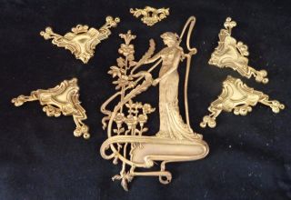 Dealer - Rita Antique Ormolu Brass Ornament Ftench Decorative Box Art Nouveau