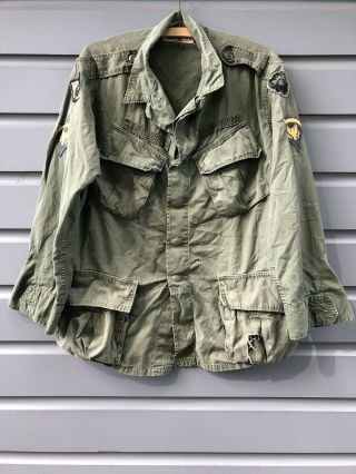 Vintage Vietnam War U.  S.  Army Green Uniform Shirt Coat Men’s Combat Tropical