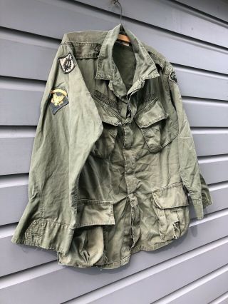 Vintage Vietnam War U.  S.  Army Green Uniform Shirt Coat Men’s Combat Tropical 2