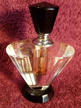 1930 - S Vintage Art Deco Glass Perfume Bottle Collectible,  Empty,  European