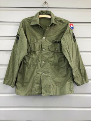 Vintage Vietnam War Green U.  S.  Army Uniform Coat Men’s Combat Tropical Shirt