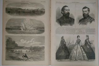 Harper ' s Weekly 5/28/1864 Winslow Homer centerfold,  Grant,  Hancock portraits 7