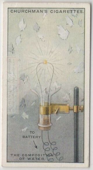 Hydrogen And Oxygen Makes Water Science Experiment 1920s Trade Ad Card