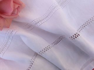 Gorgeous Huge Vintage French Pure Linen Sheet Lovely Embroidery 223 Cms Wide
