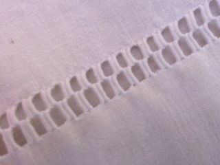 GORGEOUS HUGE VINTAGE FRENCH PURE LINEN SHEET LOVELY EMBROIDERY 223 CMS WIDE 3