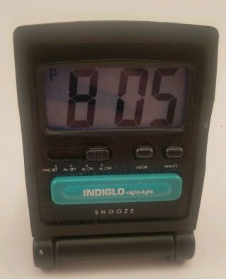 Vintage Timex Travel Portable INDIGLO Alarm Clock Night - Light Pocket Snooze 2