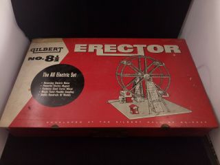 Vintage 1954 Gilbert Erector Set No.  8 1/2 Ferris Wheel In Case (o92)