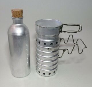 Swiss Army Volcano Stove 3 In 1 Flask Cup Mug Canteen Vtg Aluminum