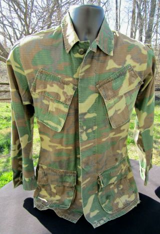 Us Army Vietnam Erdl Airborne Camo Rip Stop Poplin Jungle Jacket Combat 1969