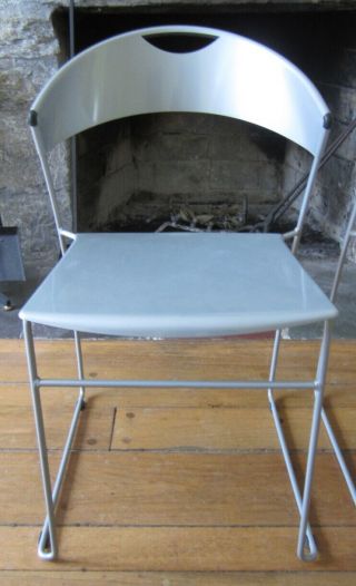 BALERI ITALIA JULIETTE Stackable Chairs by HANS WETTSTEIN Steel Silver Finish 5