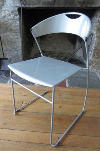 BALERI ITALIA JULIETTE Stackable Chairs by HANS WETTSTEIN Steel Silver Finish 6