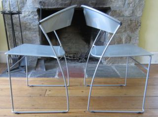 BALERI ITALIA JULIETTE Stackable Chairs by HANS WETTSTEIN Steel Silver Finish 7