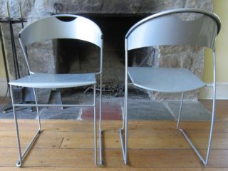 BALERI ITALIA JULIETTE Stackable Chairs by HANS WETTSTEIN Steel Silver Finish 8